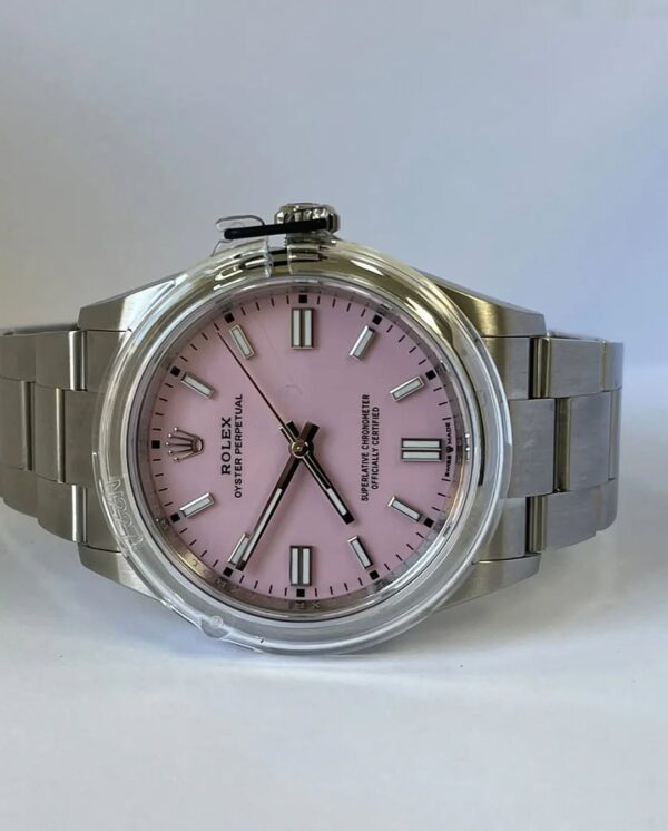 Rolex Oyster Perpetual 36 - 2023 - Domed Bezel - Candy Pink Index Dial - Oyster Bracelet - 126000 - Image 6