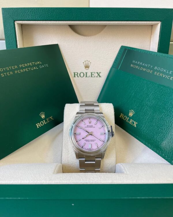 Rolex Oyster Perpetual 36 - 2023 - Domed Bezel - Candy Pink Index Dial - Oyster Bracelet - 126000