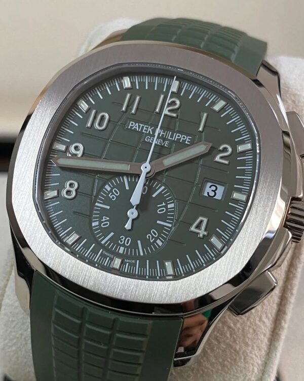 Patek Philippe Aquanaut White Gold - 2022 - 42.2 mm - Khaki Green Embossed Dial - 5968G-010 *FULL SET* - Image 7