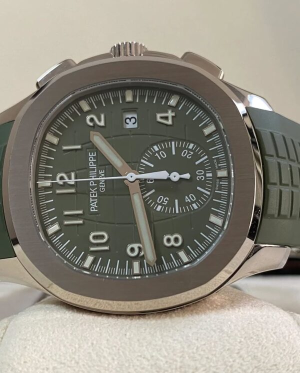 Patek Philippe Aquanaut White Gold - 2022 - 42.2 mm - Khaki Green Embossed Dial - 5968G-010 *FULL SET* - Image 5