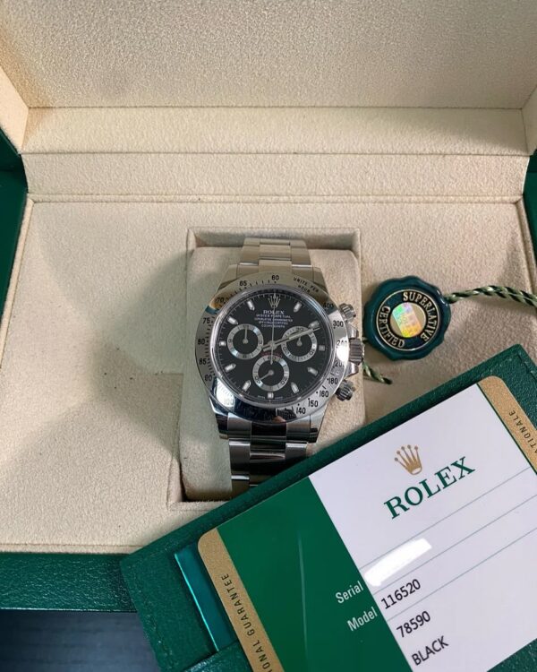 Rolex Steel Cosmograph Daytona - 2016 - Black Index Dial - 116520 *UNPOLISHED*