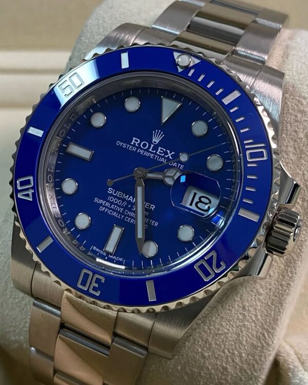 Rolex White Gold Submariner Date - 2020 - “Smurf” - 116619LB *Rare New Style Card* - Image 10