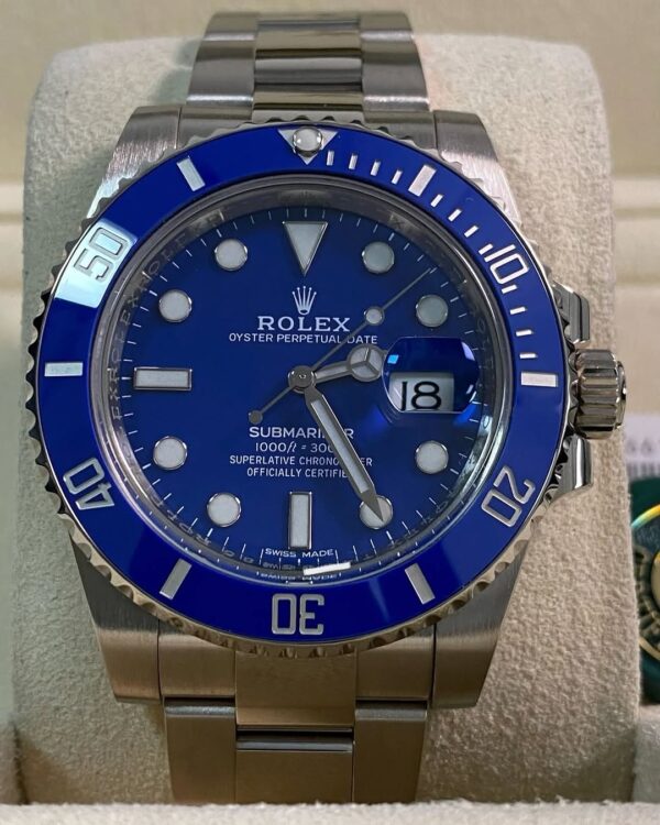 Rolex White Gold Submariner Date - 2020 - “Smurf” - 116619LB *Rare New Style Card* - Image 9