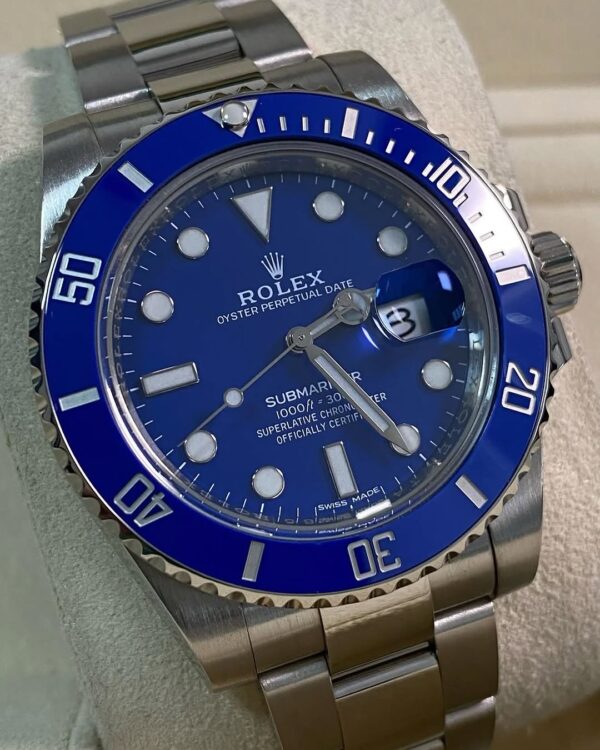 Rolex White Gold Submariner Date - 2020 - “Smurf” - 116619LB *Rare New Style Card* - Image 7