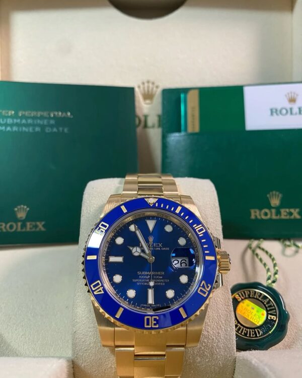 Rolex Yellow Gold Submariner Date - 2020 - Blue Bezel - Blue Dial - 116618LB *FULL SET*