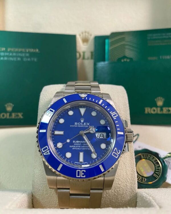 Rolex White Gold Submariner Date - 2020 - “Smurf” - 116619LB *Rare New Style Card*