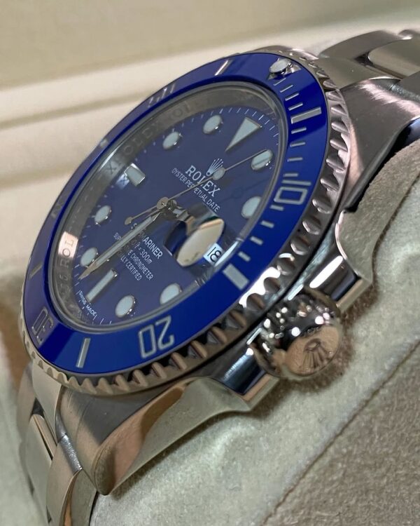 Rolex White Gold Submariner Date - 2020 - “Smurf” - 116619LB *Rare New Style Card* - Image 3