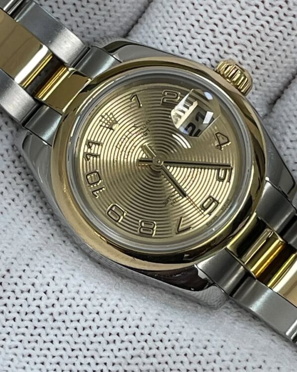 Rolex Yellow Gold and Steel Lady-Datejust - F Serial - Smooth Bezel - Champagne Dial - Oyster Bracelet - 179163 - Image 3