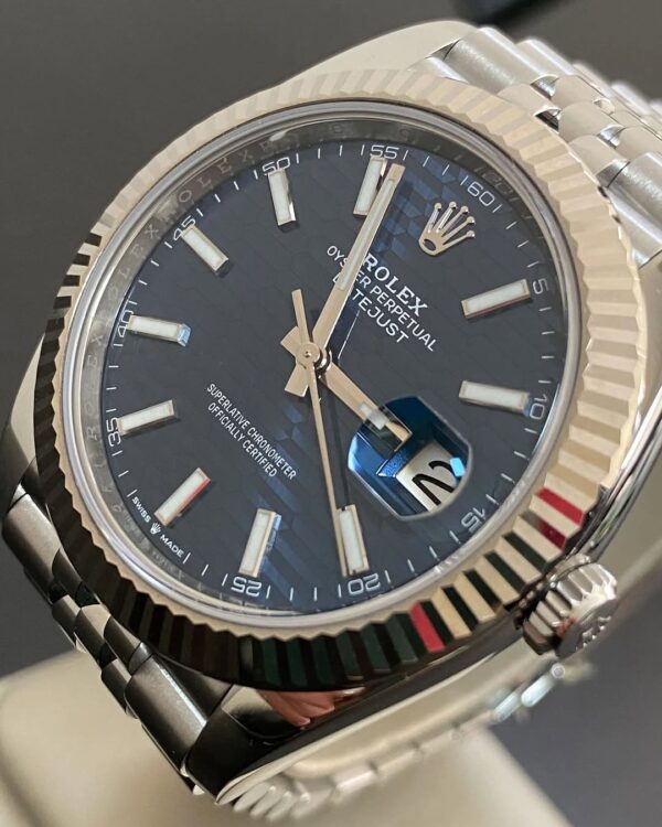 Rolex Steel Datejust 41 - 2023 - Fluted Bezel - Bright Blue Fluted-Motif Dial - Jubilee Bracelet - 126334 *FULL SET* - Image 3