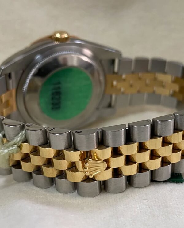 Rolex Steel and Yellow Gold Datejust 36 - D serial - Custom Diamond Bezel - Silver Roman Dial - Jubilee Bracelet - 116233 - Image 10