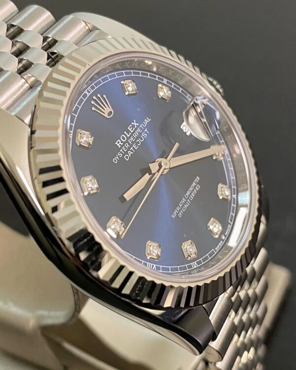 Rolex Steel and White Gold Datejust 41 - 2024 - Fluted Bezel - Blue Diamond Dial - Jubilee Bracelet - 126334 *FULL SET* - Image 2