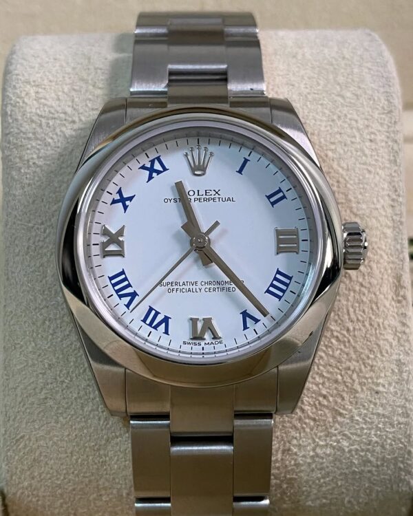 Rolex Steel Oyster Perpetual 31 - 2015 - Domed Bezel - White Roman Dial - Oyster Bracelet - 177200 *FULL STICKERS* - Image 2