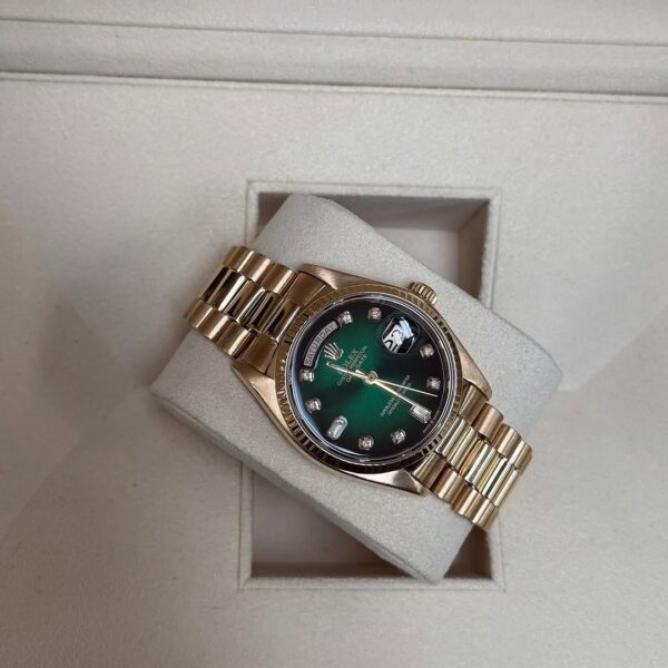 Rolex Day-Date 36 Custom “Green Diamond” Dial 18038 Watch - Image 2