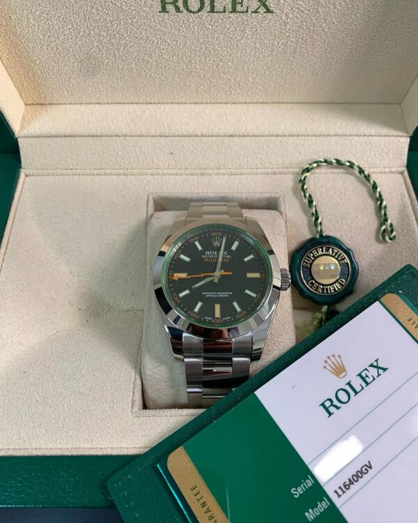 Rolex Milgauss - 2019 - Black Dial - Green Crystal - 116400GV *FULL SET* - Image 7