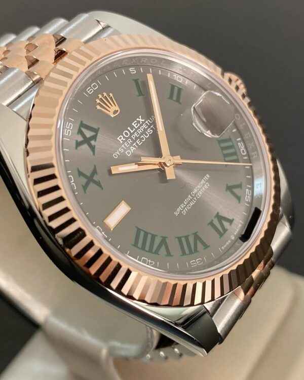 Rolex Steel and Everose Gold Datejust 41 - 2024 - Fluted Bezel - “Wimbledon” Dial - Jubilee Bracelet - 126331 *FULL SET* - Image 10