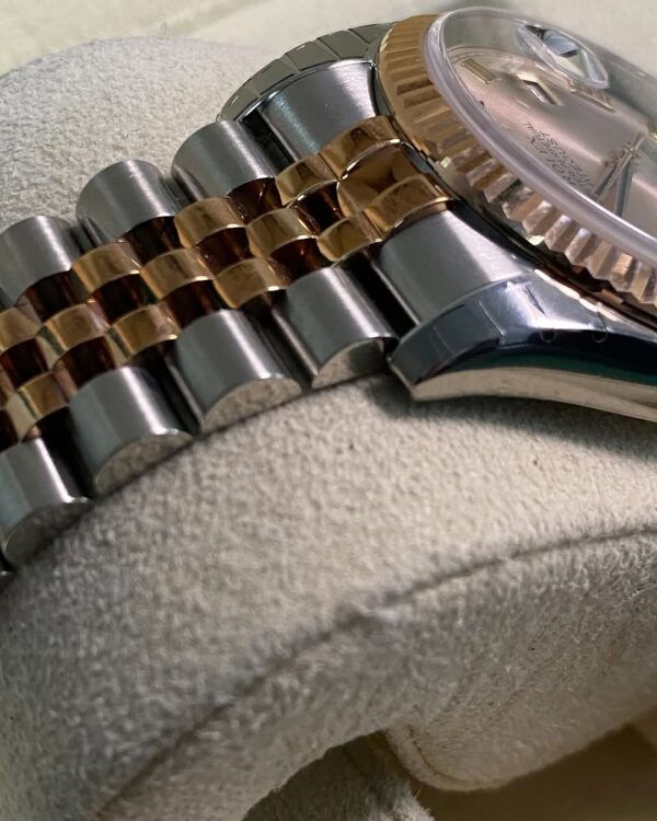 Rolex Steel and Everose Gold Datejust 36 - Fluted Bezel - Pink Roman Dial - Jubilee Bracelet - 116231 *MOST STICKERS* - Image 9