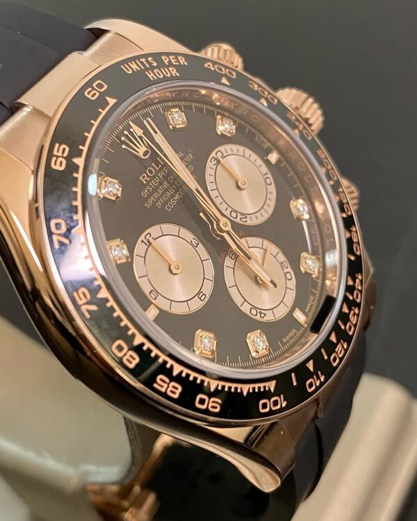 Rolex Everose Gold Cosmograph Daytona - 2024 - Black Diamond Dial - Oysterflex - 126515LN *FULL SET* - Image 5