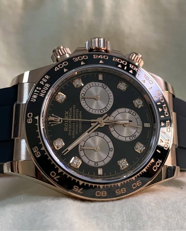 Rolex Everose Gold Cosmograph Daytona - 2024 - Black Diamond Dial - Oysterflex - 126515LN *FULL SET* - Image 12