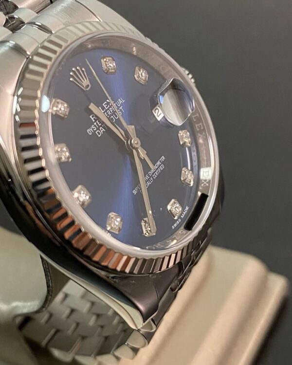 Rolex Steel Datejust 36 - 2018 - Fluted Bezel - Blue Diamond Dial - Jubilee Bracelet - 116234 *FULL SET* - Image 3