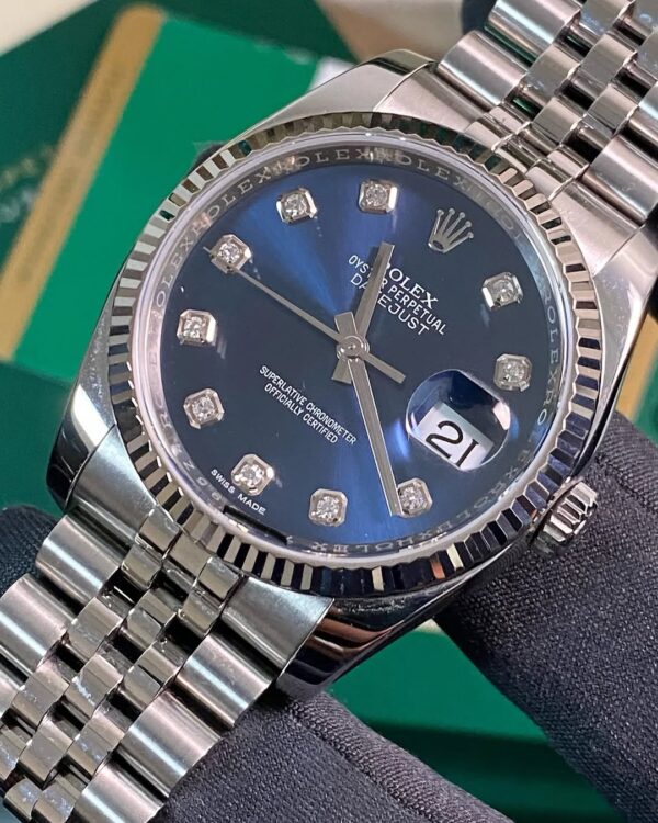 Rolex Steel Datejust 36 - 2018 - Fluted Bezel - Blue Diamond Dial - Jubilee Bracelet - 116234 *FULL SET* - Image 2