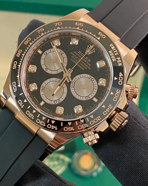 Rolex Everose Gold Cosmograph Daytona - 2024 - Black Diamond Dial - Oysterflex - 126515LN *FULL SET* - Image 7