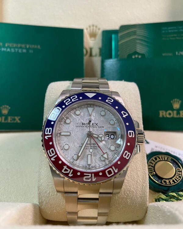 Rolex White Gold GMT-Master II - 2020 - “Pepsi” Bezel - Meteorite Dial - Oyster Bracelet - 126719BLRO *FULL SET*