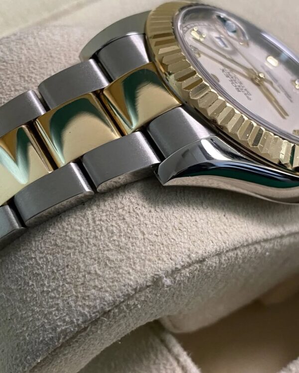 Rolex Steel & Yellow Rolesor Datejust II - Fluted Bezel - Ivory Diamond Dial - Oyster Bracelet - 116333 - Image 6