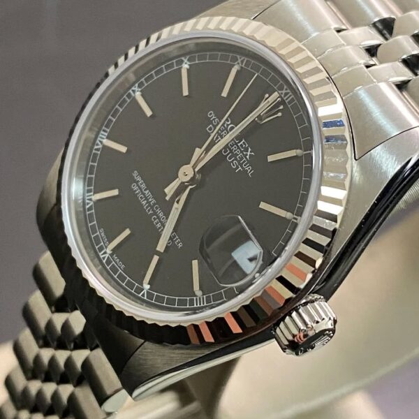 Rolex Steel Datejust 31 - A serial - Fluted Bezel - Black Index Dial - Jubilee Bracelet - 78274 *FULL SET* - Image 5