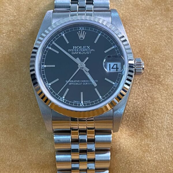 Rolex Steel Datejust 31 - A serial - Fluted Bezel - Black Index Dial - Jubilee Bracelet - 78274 *FULL SET* - Image 3