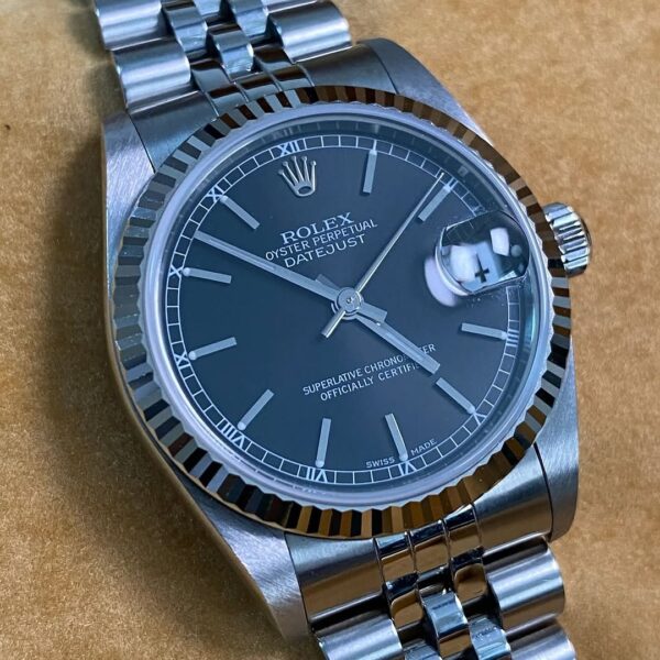 Rolex Steel Datejust 31 - A serial - Fluted Bezel - Black Index Dial - Jubilee Bracelet - 78274 *FULL SET* - Image 2