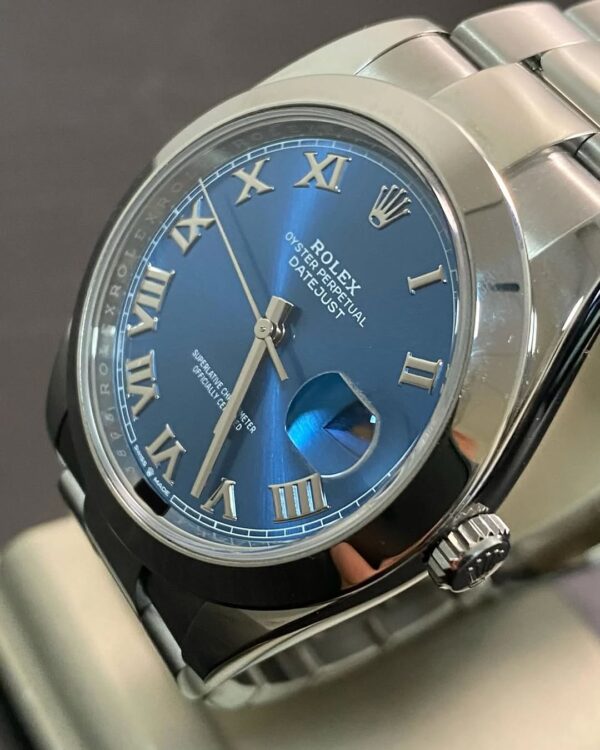 Rolex Steel Datejust 41 - 2021 - Smooth Bezel -Blue Roman Dial - Oyster Bracelet - 126300 *FULL SET* - Image 10