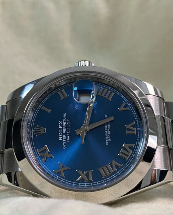 Rolex Steel Datejust 41 - 2021 - Smooth Bezel -Blue Roman Dial - Oyster Bracelet - 126300 *FULL SET* - Image 9