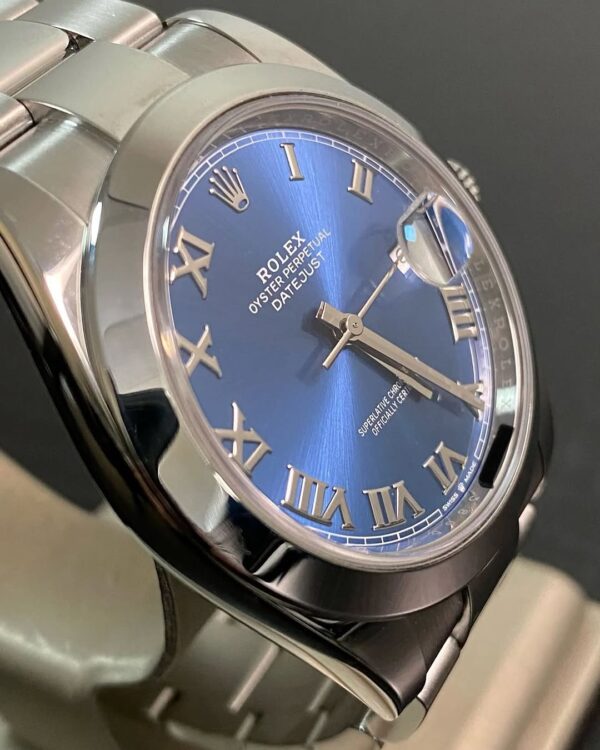 Rolex Steel Datejust 41 - 2021 - Smooth Bezel -Blue Roman Dial - Oyster Bracelet - 126300 *FULL SET* - Image 7