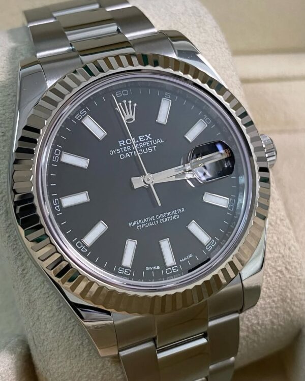 Rolex Steel Datejust II - 2016 - Fluted Bezel - Black Index Dial - Oyster Bracelet - 116334 *FULL SET* - Image 6