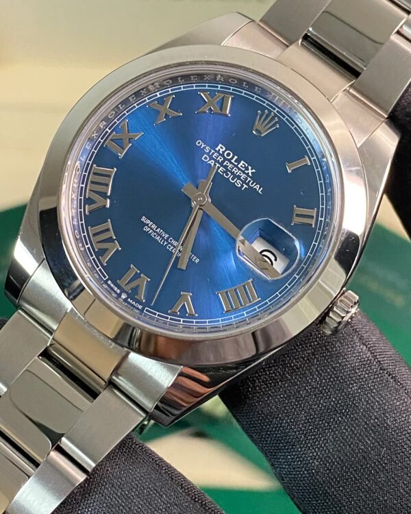 Rolex Steel Datejust 41 - 2021 - Smooth Bezel -Blue Roman Dial - Oyster Bracelet - 126300 *FULL SET* - Image 3