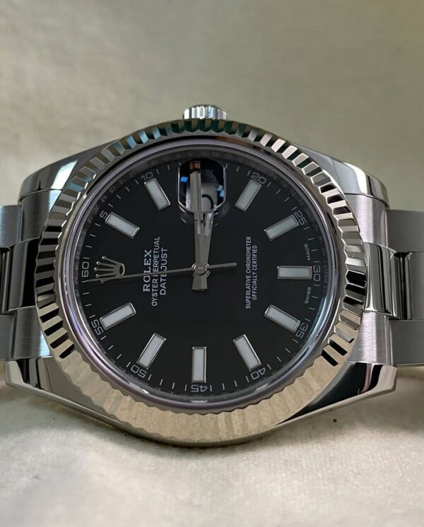 Rolex Steel Datejust II - 2016 - Fluted Bezel - Black Index Dial - Oyster Bracelet - 116334 *FULL SET* - Image 8