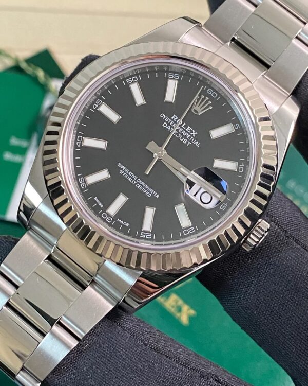 Rolex Steel Datejust II - 2016 - Fluted Bezel - Black Index Dial - Oyster Bracelet - 116334 *FULL SET* - Image 11