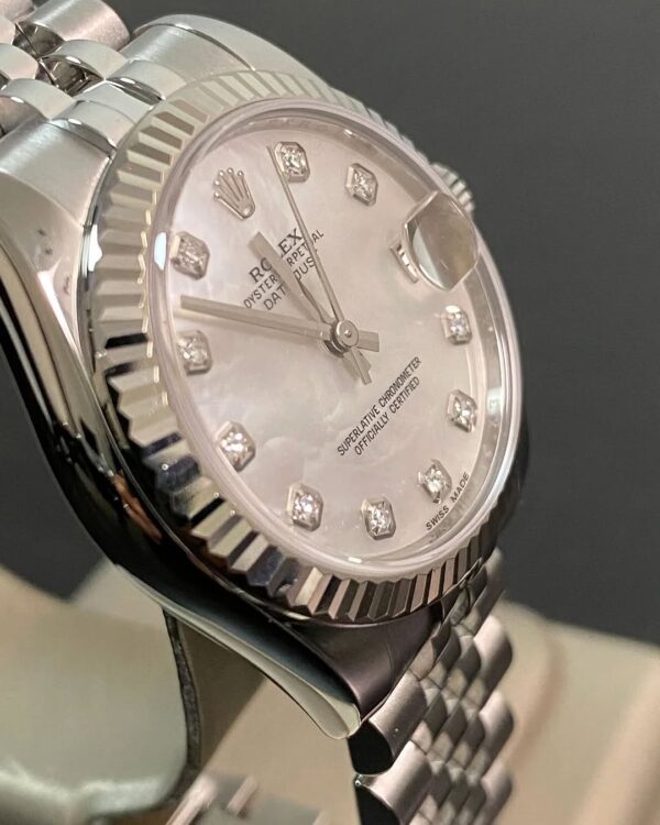 Rolex Steel Datejust 31 - 2016 - Fluted Bezel - Mother-of-Pearl Diamond Dial - Jubilee Bracelet - 178274 *FULL SET* - Image 6