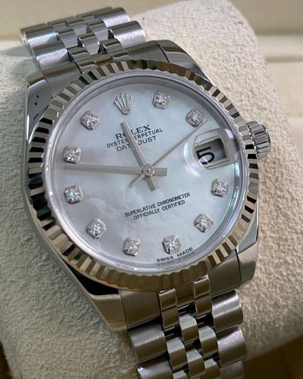 Rolex Steel Datejust 31 - 2016 - Fluted Bezel - Mother-of-Pearl Diamond Dial - Jubilee Bracelet - 178274 *FULL SET* - Image 5