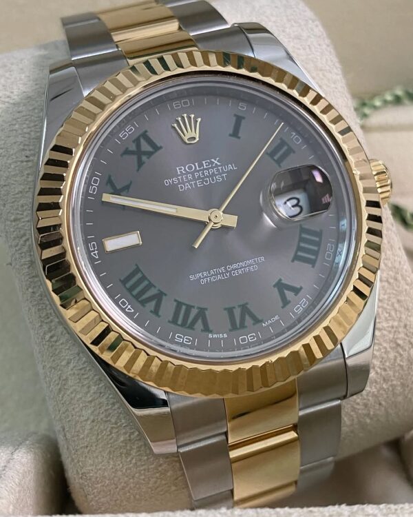 Rolex Steel & Yellow Rolesor Datejust II - 2013 - Fluted Bezel - “Wimbledon” Dial - Oyster Bracelet - 116333 *FULL SET* - Image 6