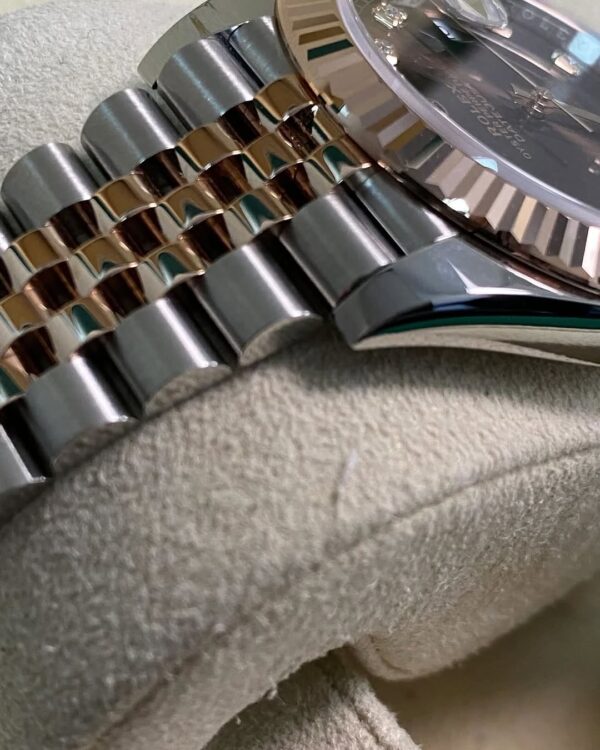 Rolex Steel and Everose Gold Datejust 41 - 2024 - Fluted Bezel - Chocolate Diamond Dial - Jubilee Bracelet - 126331 - Image 5