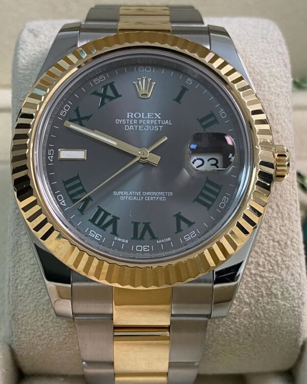 Rolex Steel & Yellow Rolesor Datejust II - 2013 - Fluted Bezel - “Wimbledon” Dial - Oyster Bracelet - 116333 *FULL SET* - Image 7