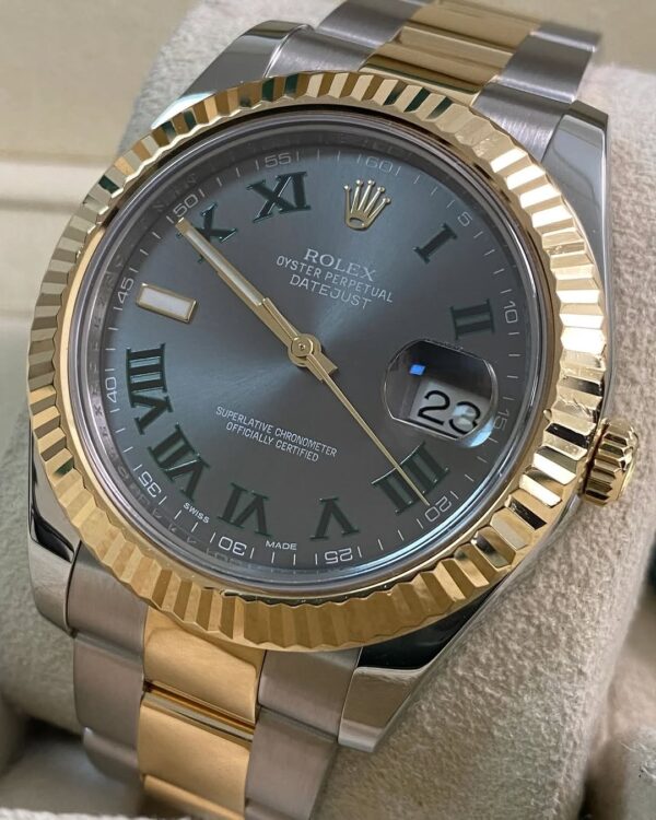 Rolex Steel & Yellow Rolesor Datejust II - 2013 - Fluted Bezel - “Wimbledon” Dial - Oyster Bracelet - 116333 *FULL SET* - Image 8