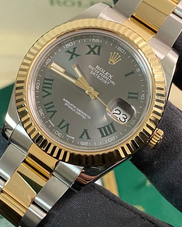 Rolex Steel & Yellow Rolesor Datejust II - 2013 - Fluted Bezel - “Wimbledon” Dial - Oyster Bracelet - 116333 *FULL SET* - Image 9