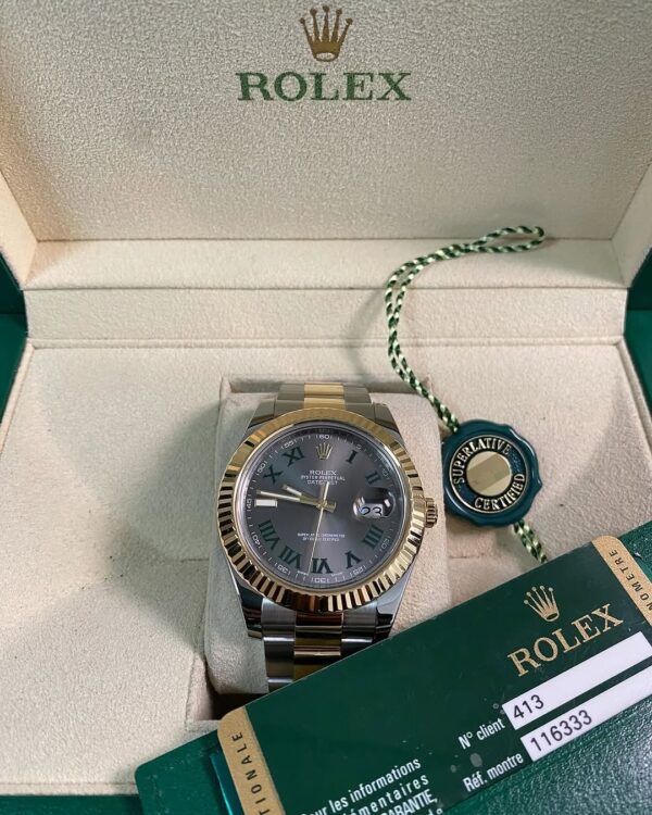 Rolex Steel & Yellow Rolesor Datejust II - 2013 - Fluted Bezel - “Wimbledon” Dial - Oyster Bracelet - 116333 *FULL SET* - Image 10