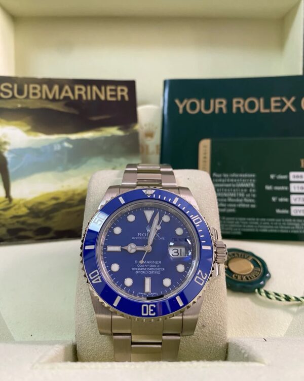 Rolex White Gold Submariner Date - 2010 - “Smurf” - 116619LB *FULL SET*