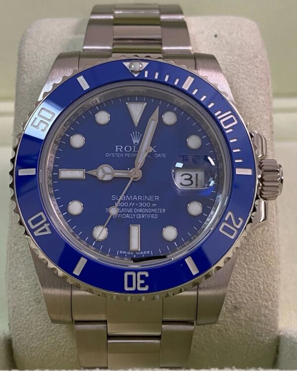 Rolex White Gold Submariner Date - 2010 - “Smurf” - 116619LB *FULL SET* - Image 2