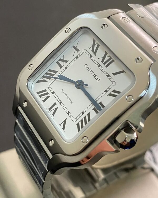 Cartier Santos de Cartier - 2024 - 35.1 mm Steel Case - White Roman Dial - WSSA0029 *FULL SET* - Image 9