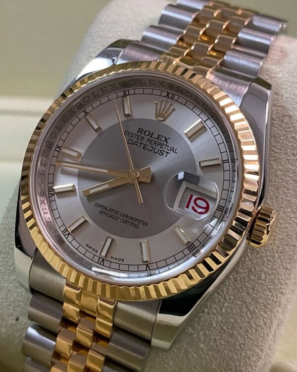 Rolex Steel and Yellow Gold Datejust 36 - 2009 - Fluted Bezel - Silver Roulette Dial & Date Wheel - Jubilee Bracelet - 116233 *FULL SET* - Image 2