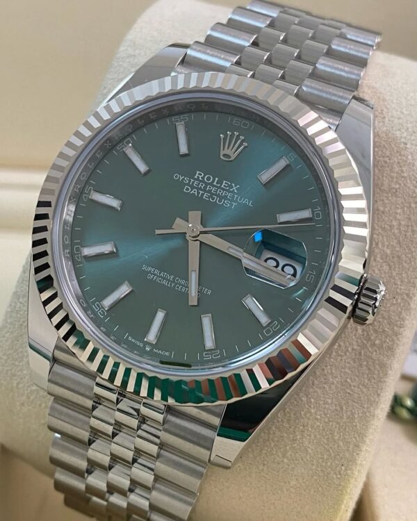 Rolex Steel Datejust 41 - 2025 - Fluted Bezel - Mint Green Dial - Jubilee Bracelet - 126334 *FULL SET* - Image 11